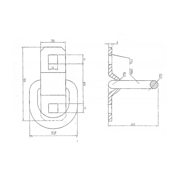 D-ring / vloeroog groot Ø 10mm