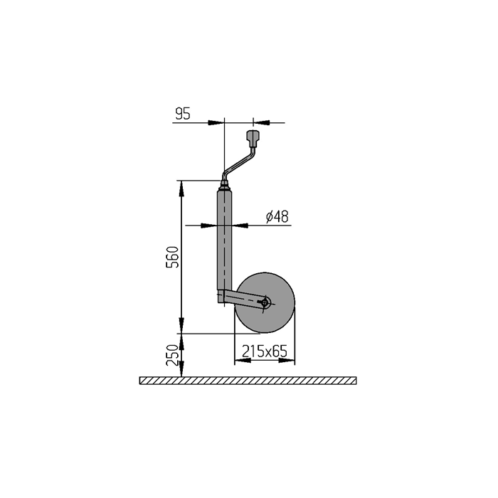AL-KO Neuswiel rond 48mm 215x65mm 150kg