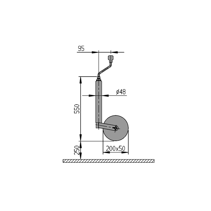 AL-KO rueda jockey 200x50mm redonda 48mm 300kg