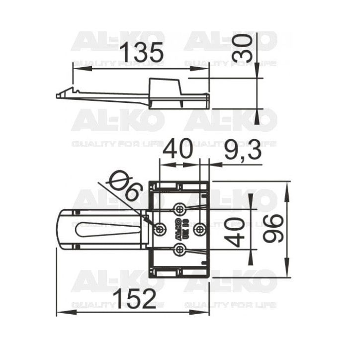 AL-KO Soporte para cuña de rueda UK 10