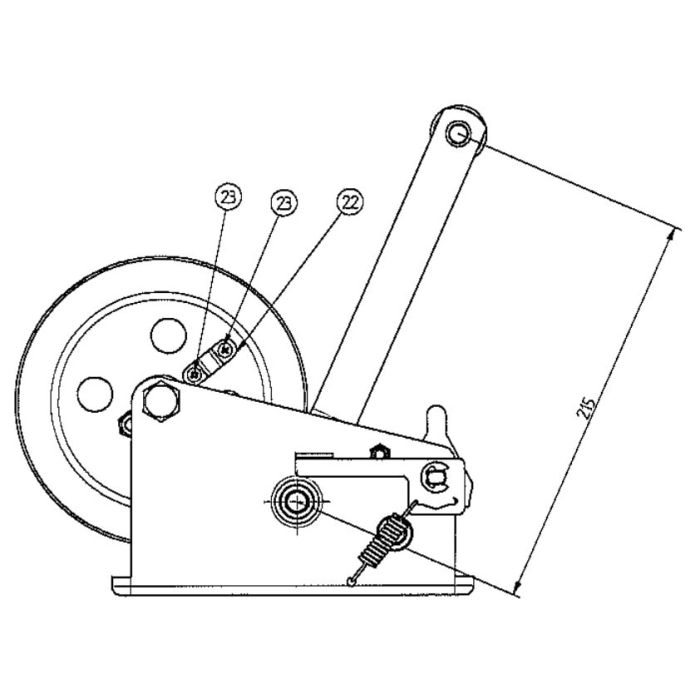Knott cabrestante manual 900kg cinta de 7 metros
