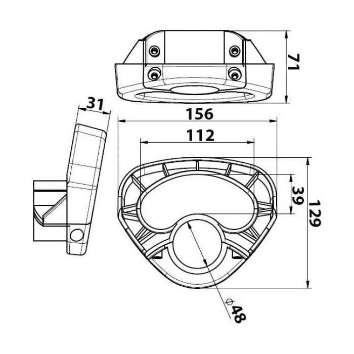 Knott jockey wheel handle for nose wheel 48 mm