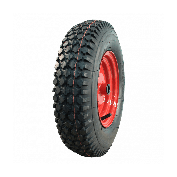 Luchtband op velg 4.80/4.00-8 met rollager naafgat 25mm 