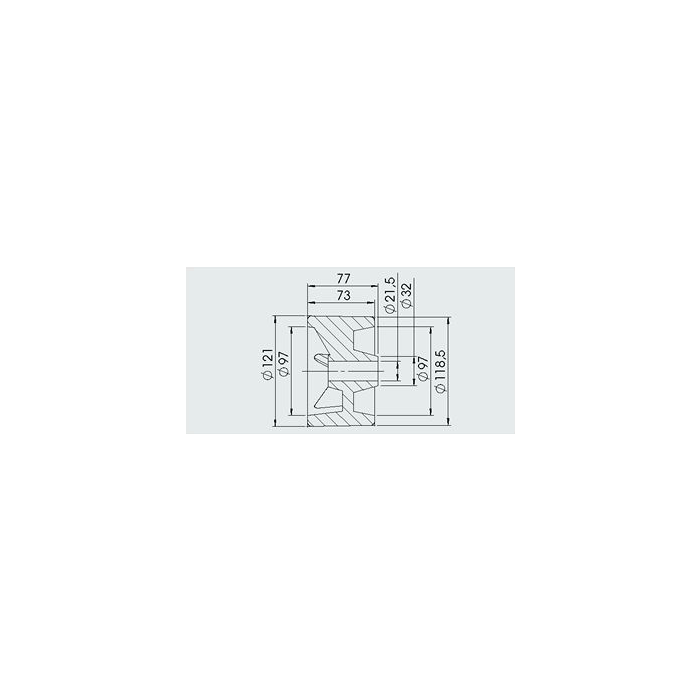 AL-KO zijrol 121x77 mm asgat 21,5 mm