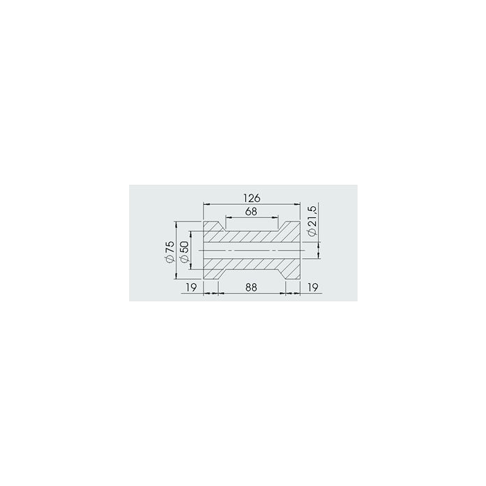 AL-KO kielrol 75x126 mm asgat 21,5 mm