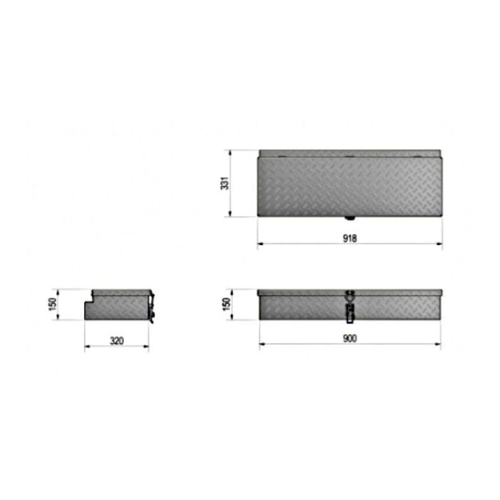 De Haan Box HMS 900x320x150mm Spansluiting