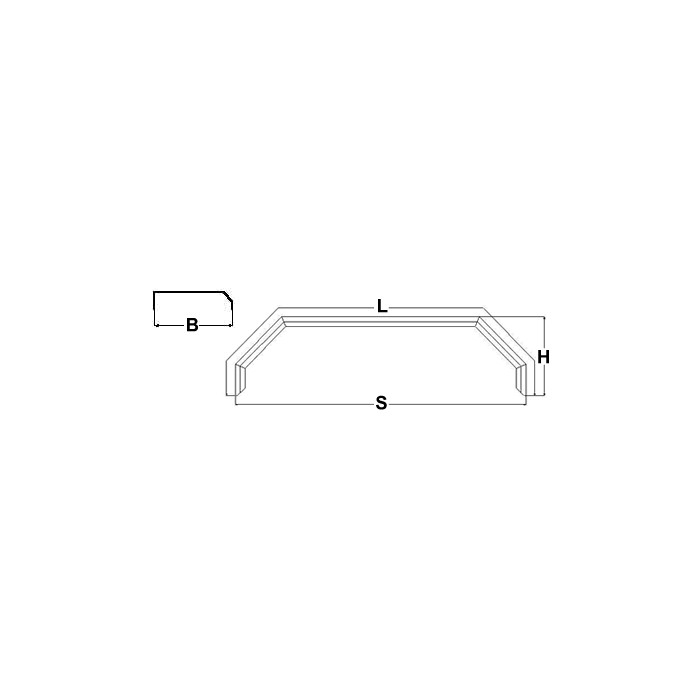 Aluminium spatbord tandemas B=260 H=400 S=1500