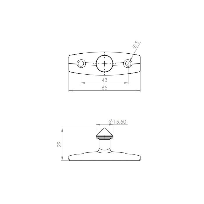 Deurklem 3-delig 25 mm stift