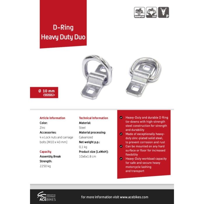 Acebikes D-Ring Heavy-Duty Duo