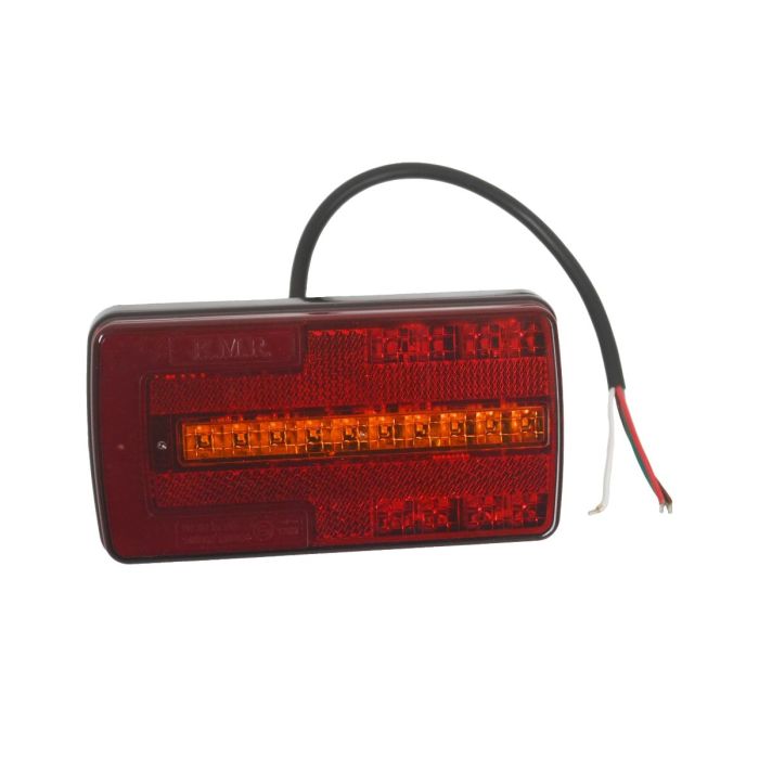 LED achterlicht 12/24V 150x80x25 mm dynamisch knipperlicht