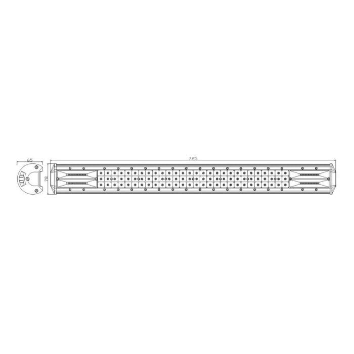 Lámpara de trabajo LED 198W 725x78x65mm 12/24V 132 LED