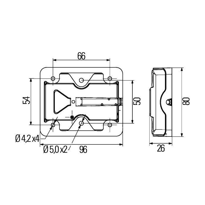 Hella LED Taillight 96x80x26 mm
