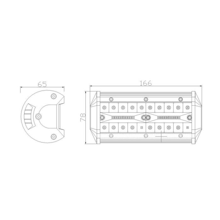LED work light 60W 166x78x65mm 12/24V 40 LEDs