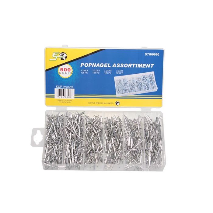 Popnagel assortiment 500 stuks