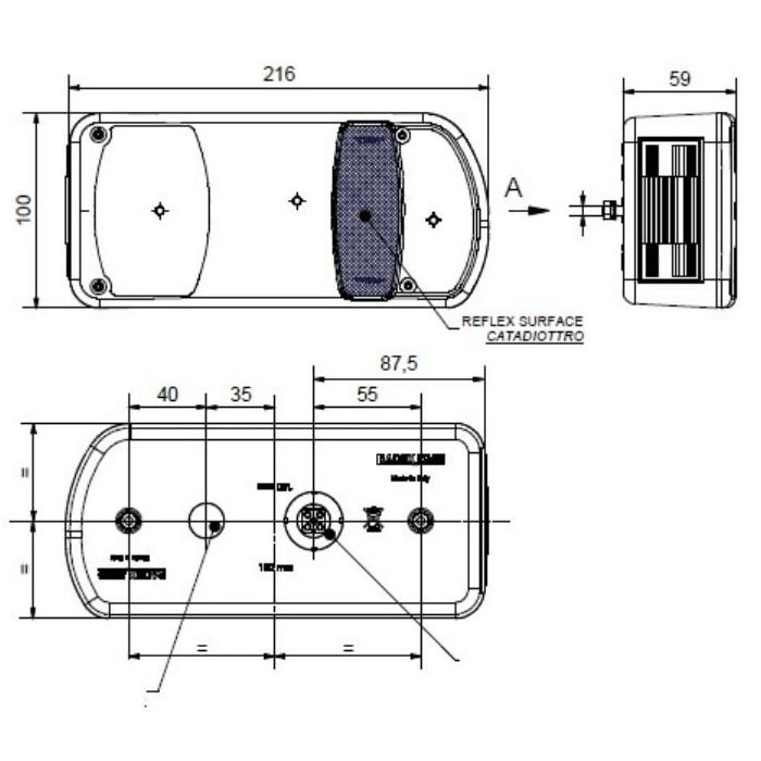Radex 5600 Achterlicht links 5-polig