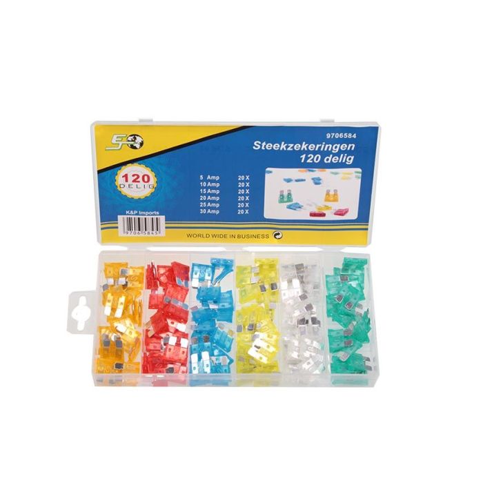 Steekzekeringen assortiment 120 stuks