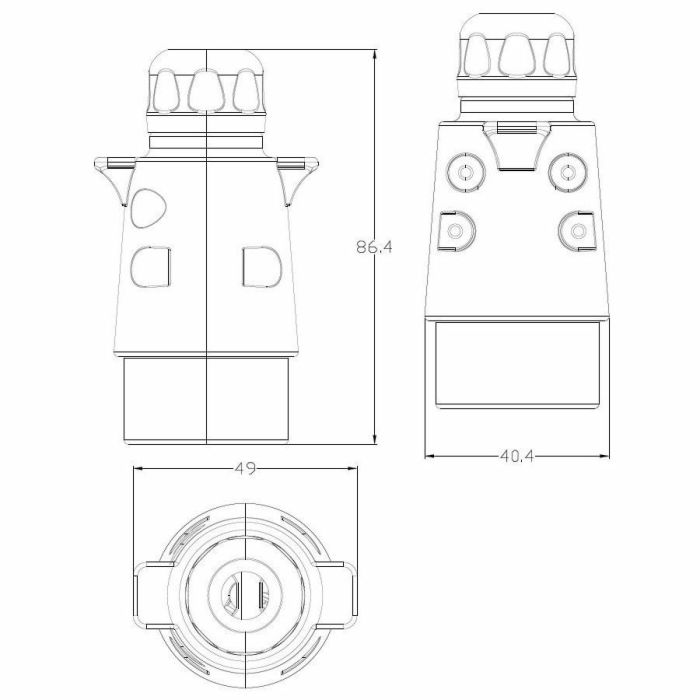 Conector de aluminio de 7 polos
