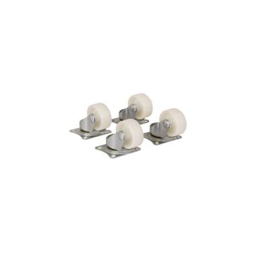 Set van 4 zwenkwielen 32mm wit