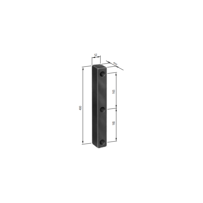 Stootblok 400x52x60mm