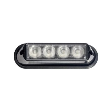 LED Flitslamp 4 LEDs Oranje R65 R10 12W 12V / 24V 3 Flitsen