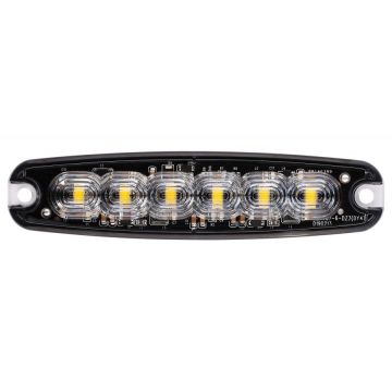 LED Flitslamp 6 LEDs oranje slimline R65 R10 20W 12V / 24V