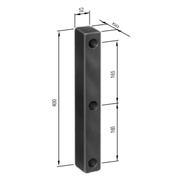 Stootblok 400x52x60mm