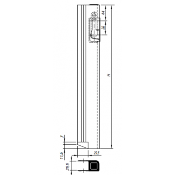 GTO Counterpart for board wall lock 1-plus 400mm right