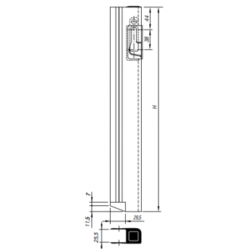 GTO tegenstuk voor bordwandsluiting 1-plus rechts