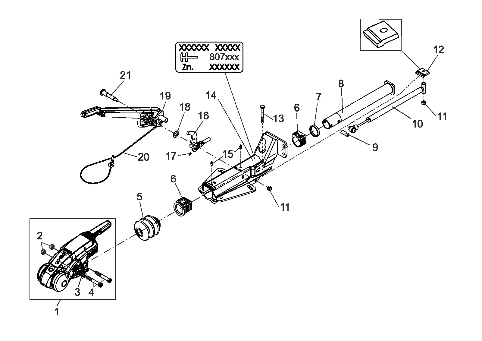 Plano de despiece para AL-KO ETI 807008 – Inercia dispositivo V 161s aks3004