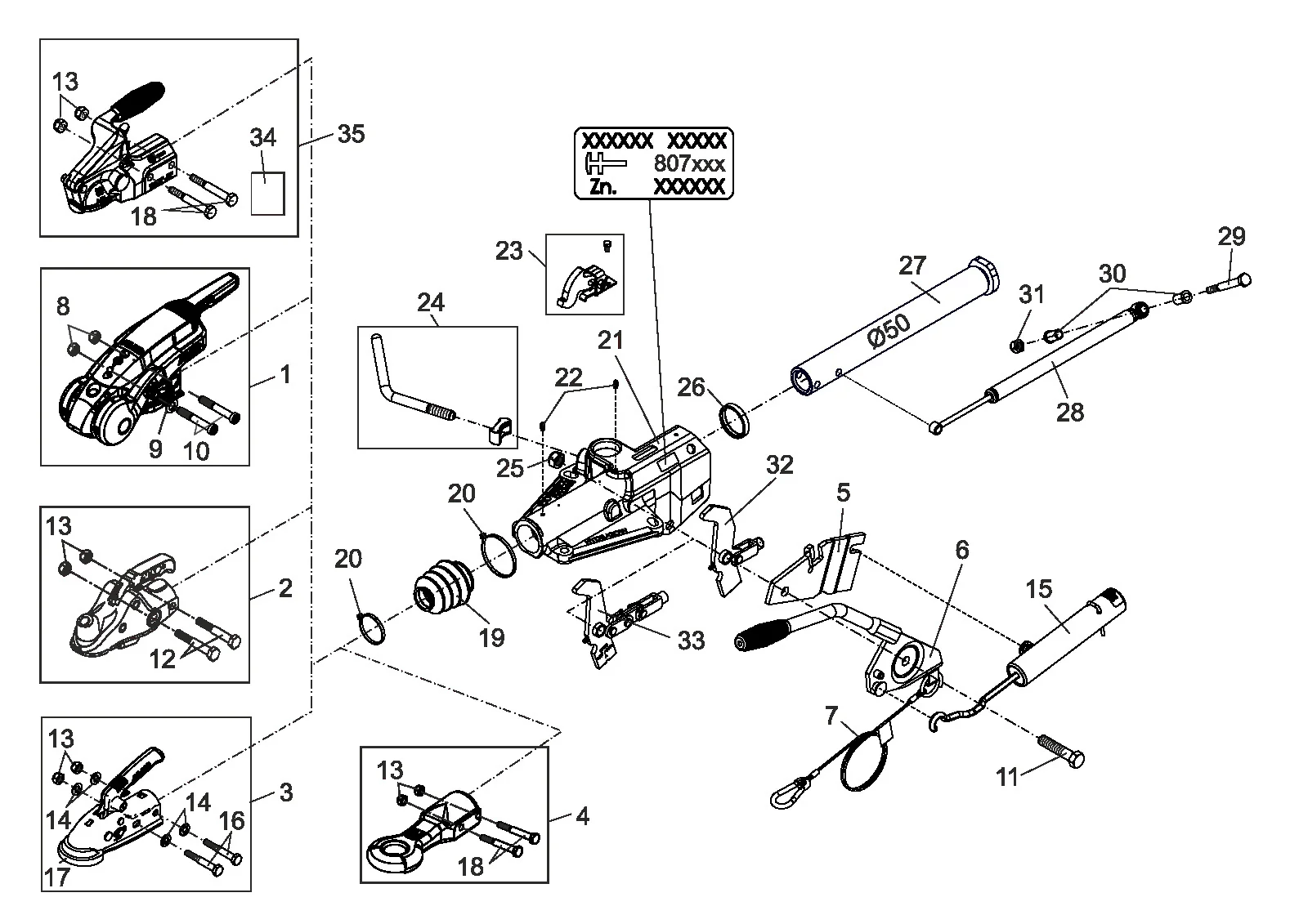 Plano de despiece para AL-KO ETI 807097 – Inercia dispositivo V h26