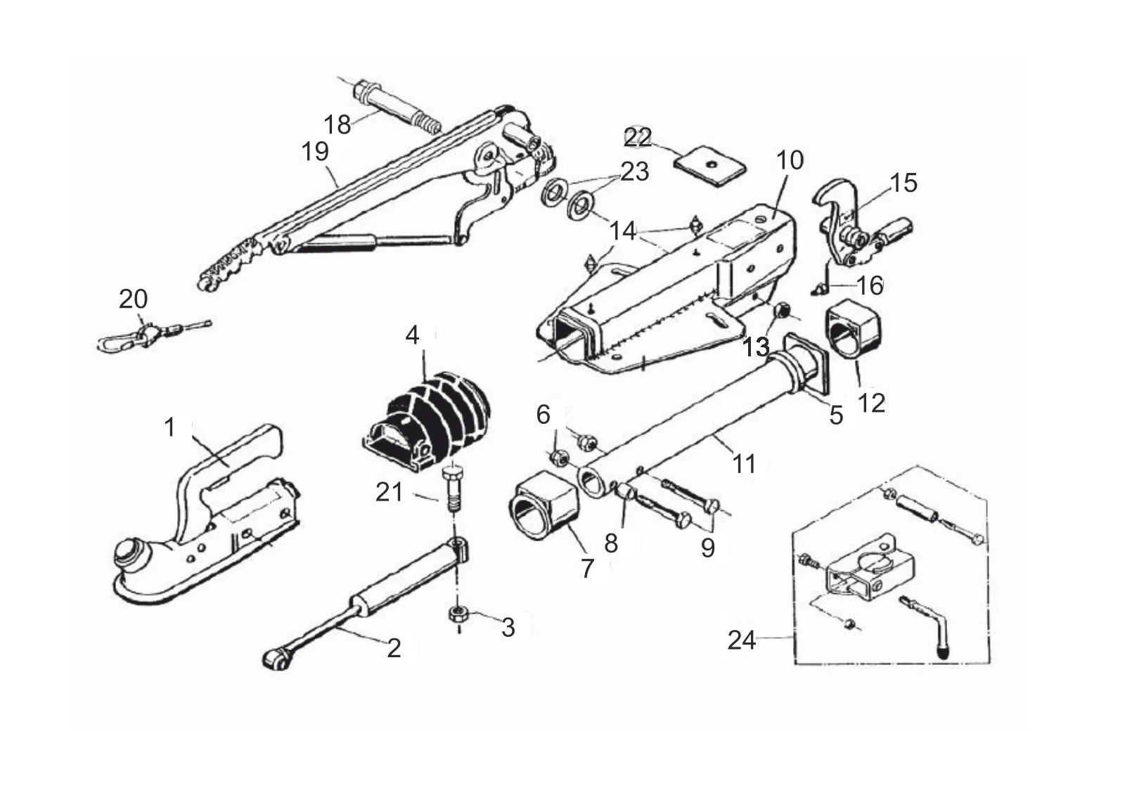 Explosietekening voor AL-KO ETI 811004 – Oplooprem V 251s top assemblage
