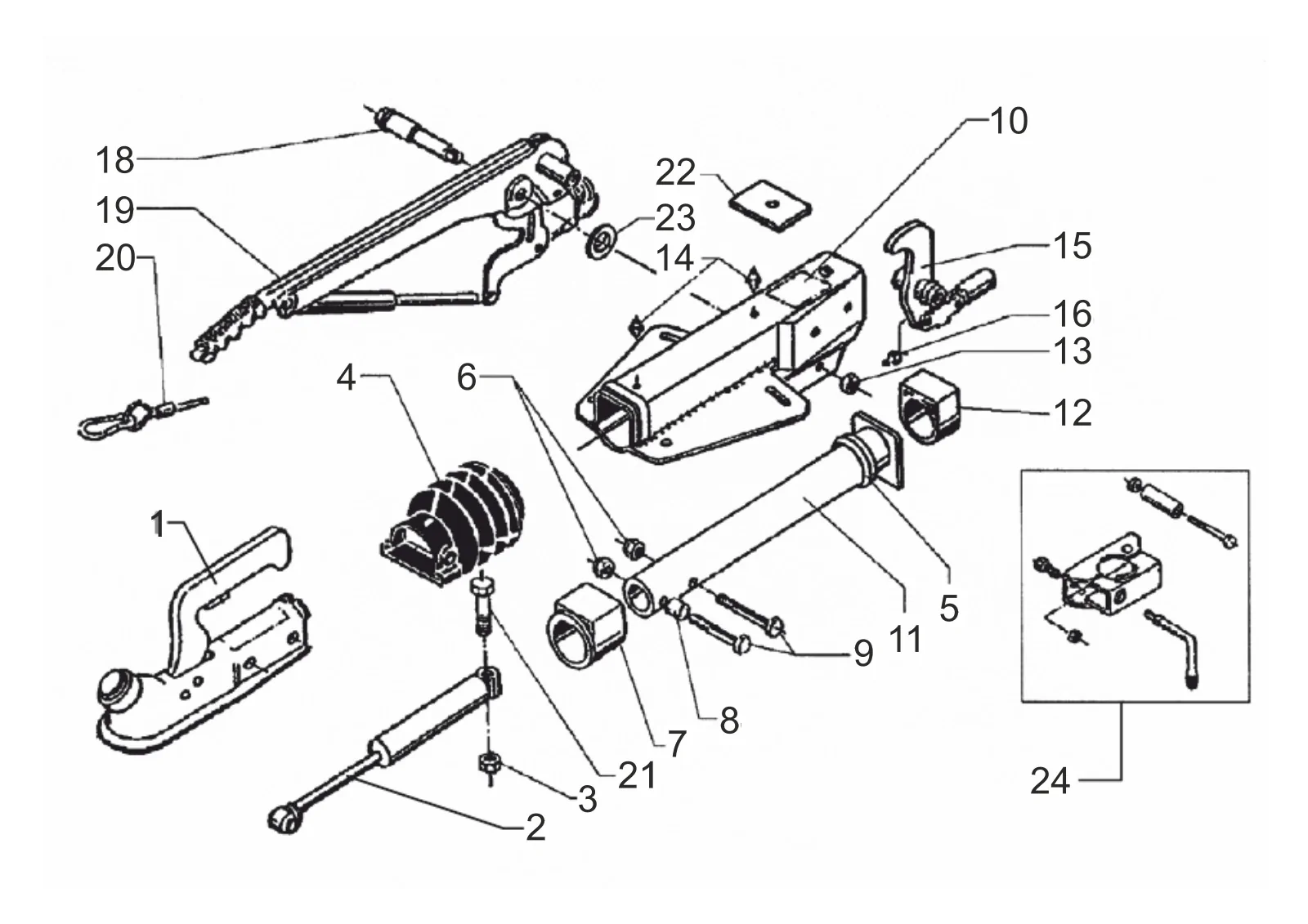 Exploded drawing for AL-KO ETI 811025 – Overrun device 251S bottom assembly