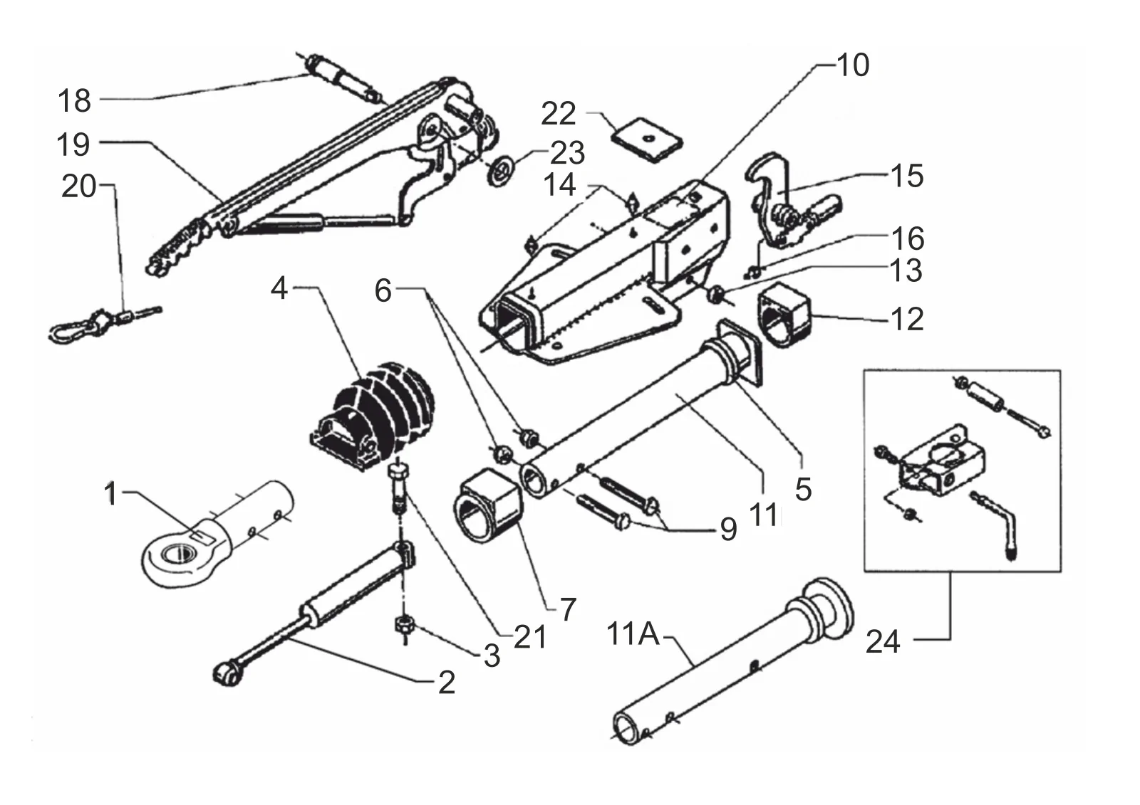 Exploded drawing for AL-KO ETI 811026 – Overrun device V 251S valid until 11/92
