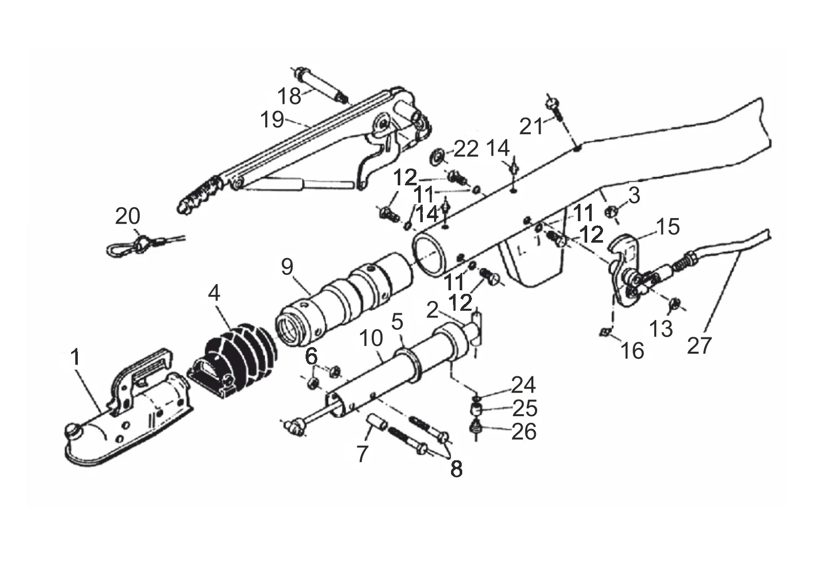 Explosietekening voor AL-KO ETI 811039 – Oplooprem type 251r/o buis Ø88,9x5,6