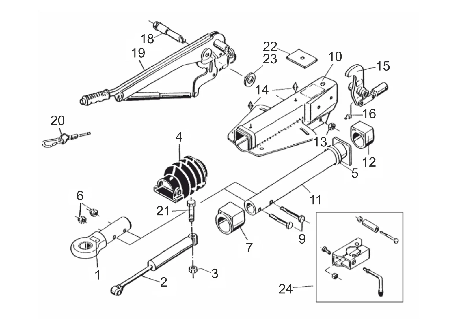 Exploded drawing for AL-KO ETI 811054 – Overrun device V 161S
