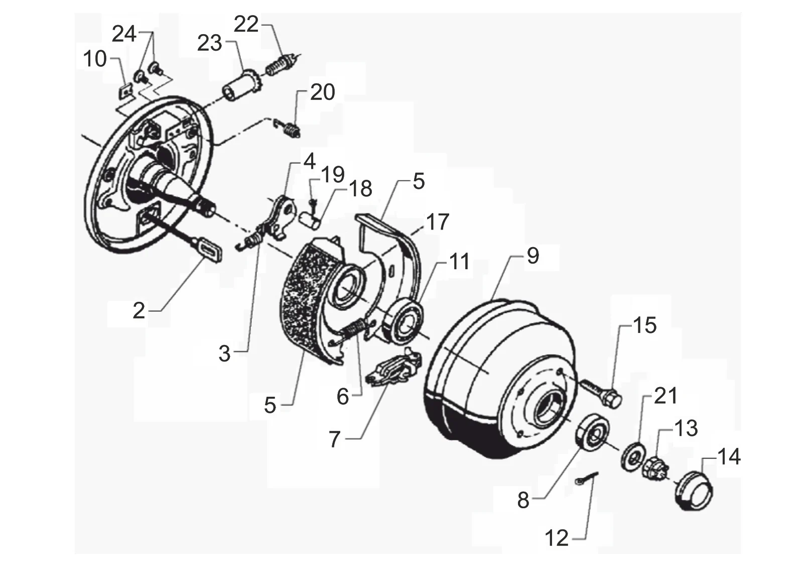 Explosietekening voor AL-KO ETI 811061 – Wiel rem standard 1636g 375 kg