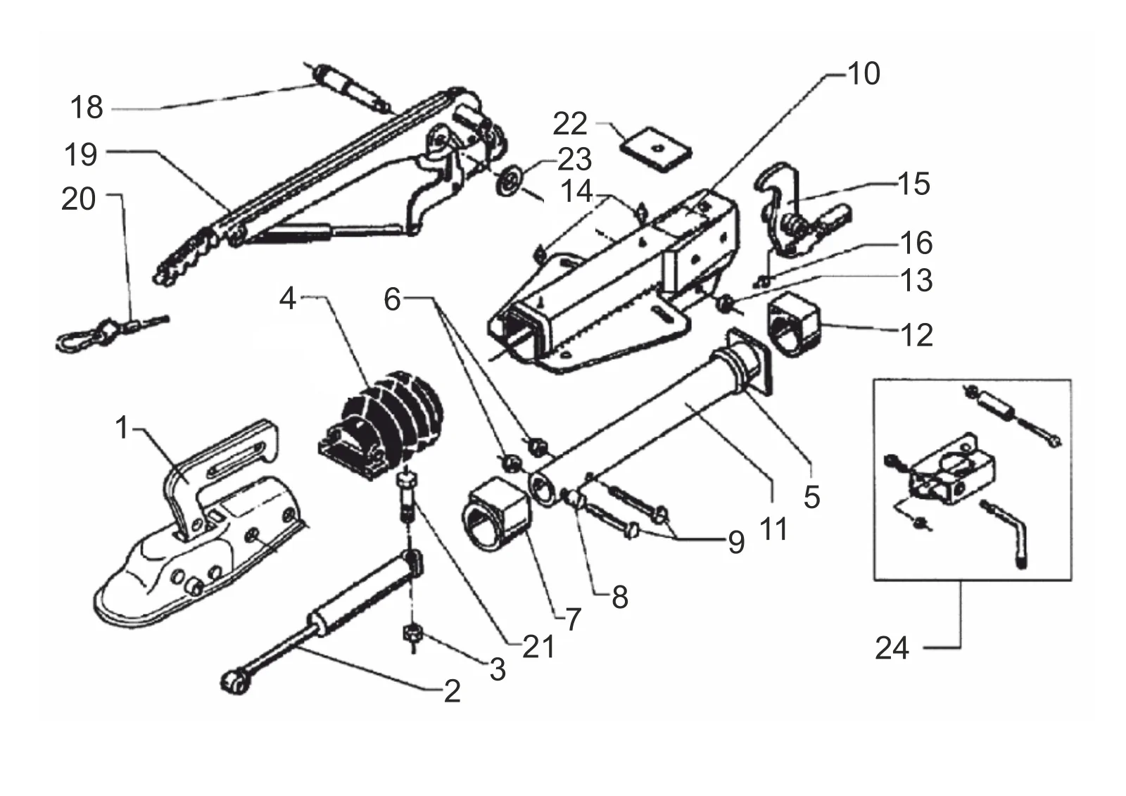 Exploded drawing for AL-KO ETI 811079 – Overrun device V 251S
