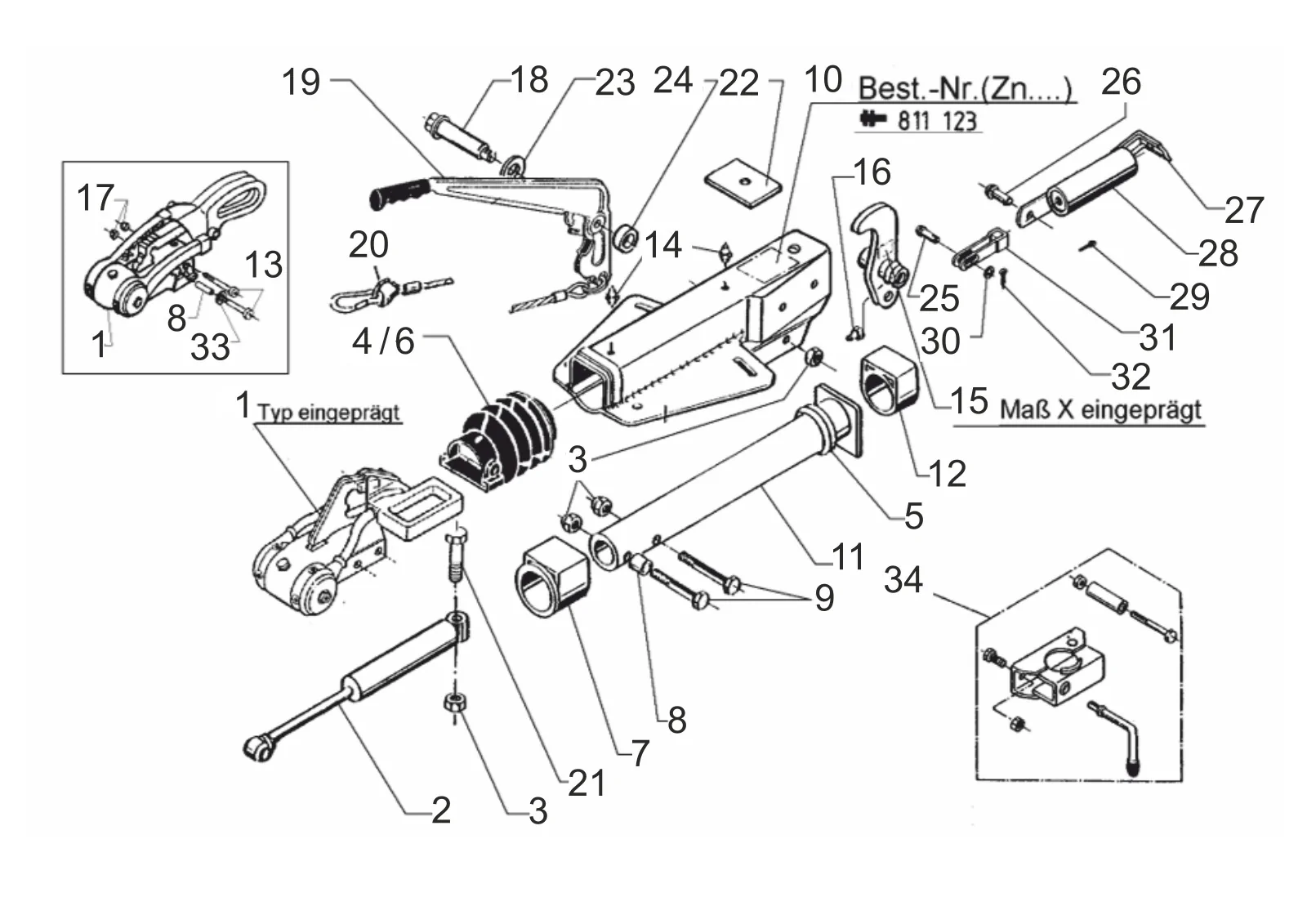 Plano de despiece para AL-KO ETI 811123 – Inercia dispositivo V 161s