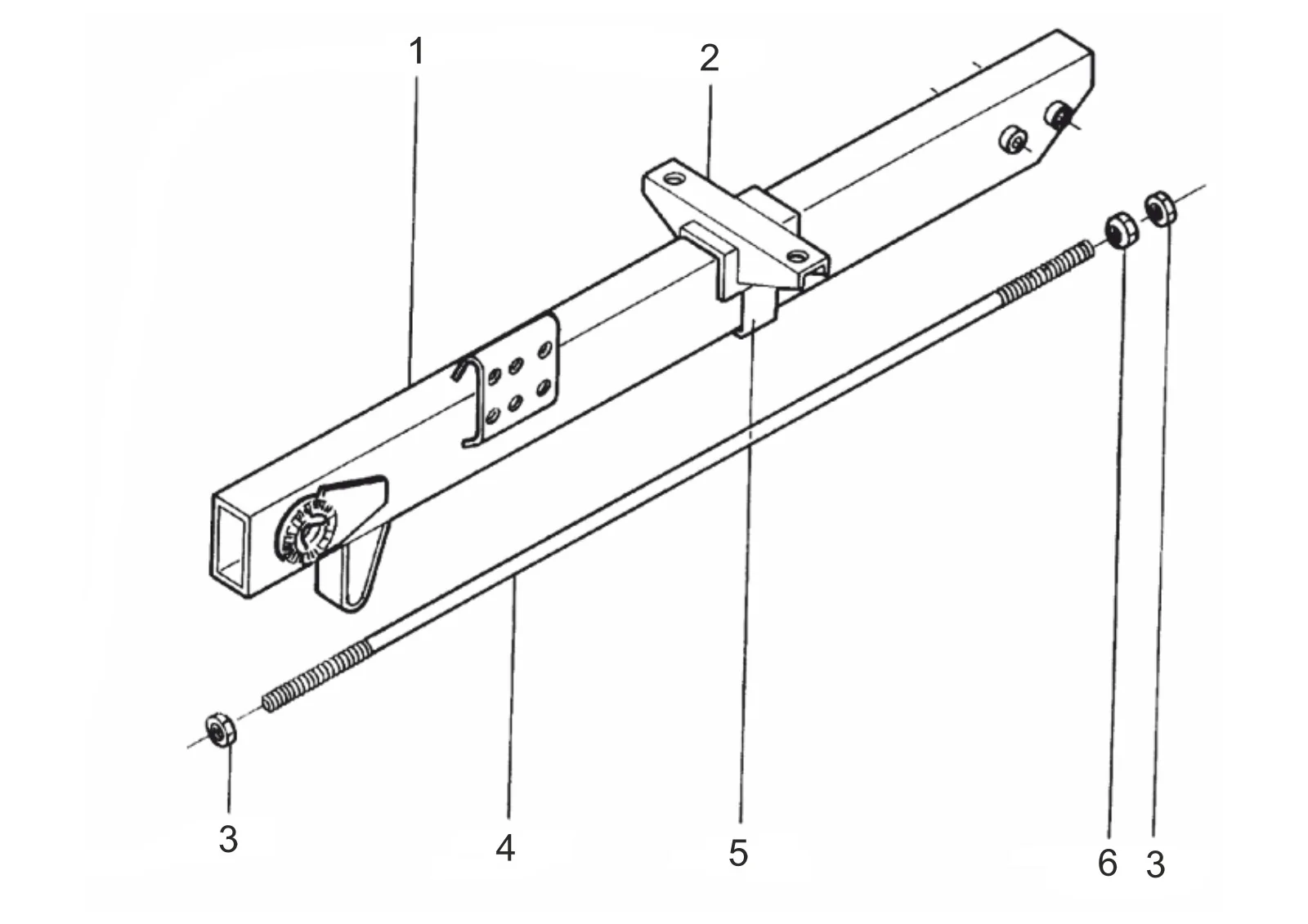 Exploded drawing for AL-KO ETI 811153C – Drawbar Profile cpl. 163VB