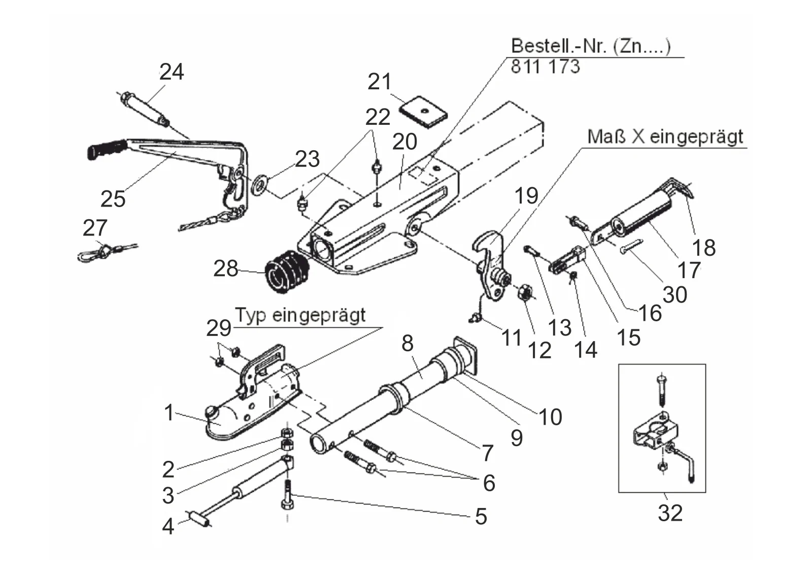 Plano de despiece para AL-KO ETI 811173 – Inercia dispositivo V/cuadrado 60s/2