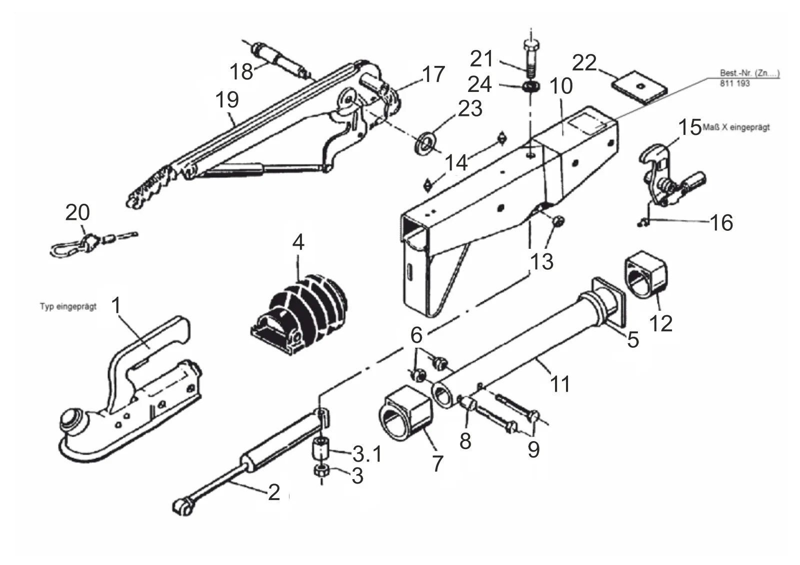 Plano de despiece para AL-KO ETI 811193 – Inercia dispositivo cuadrado 100 161s
