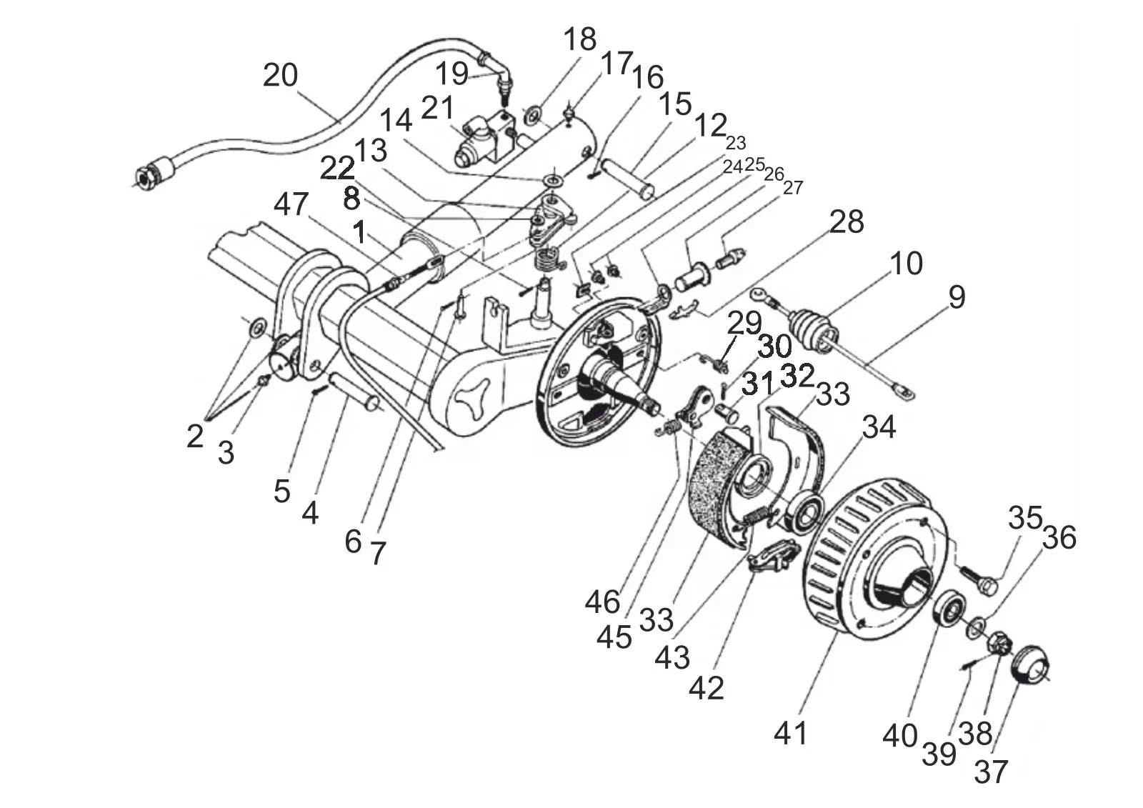 Plano de despiece para AL-KO ETI 811239 – Eje abatible bra1800