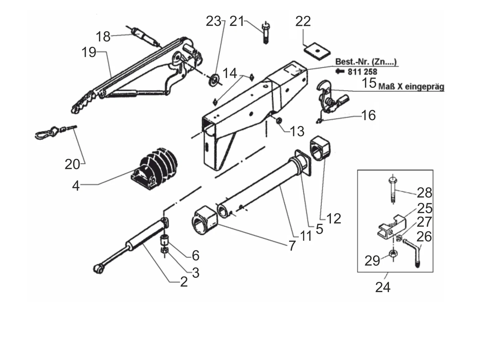 Plano de despiece para AL-KO ETI 811258 – Inercia dispositivo cuadrado 70 161s