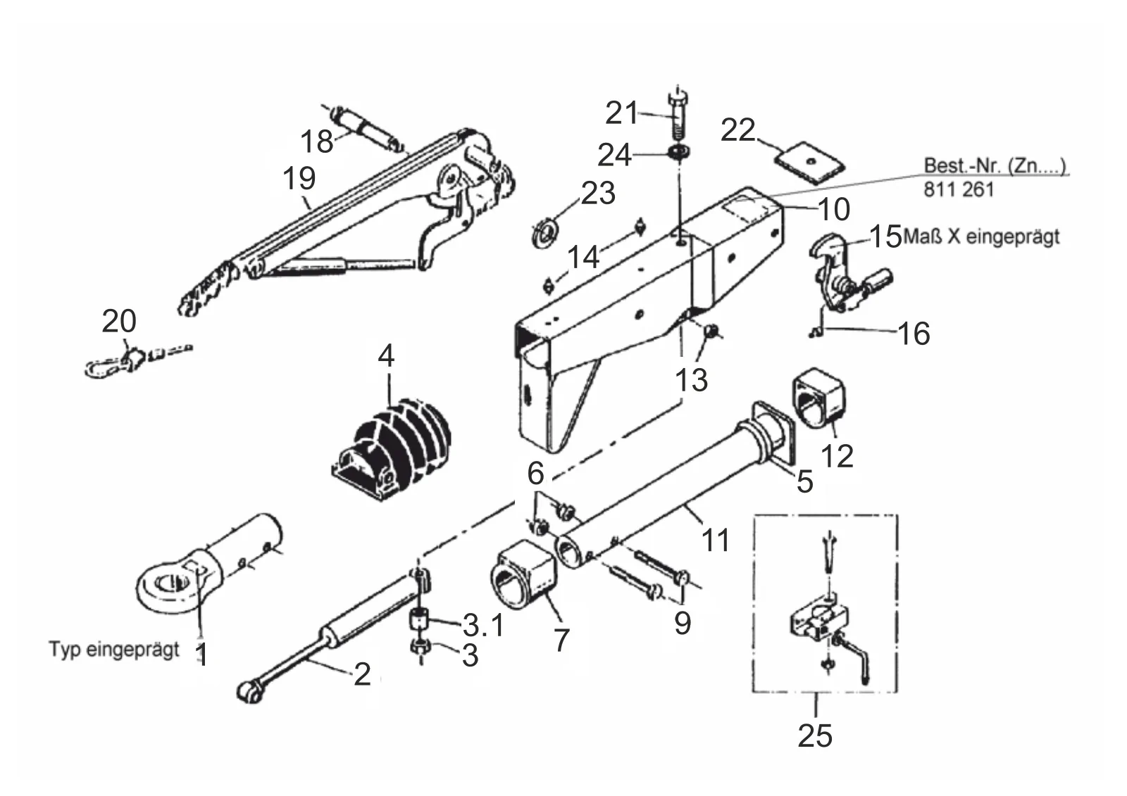 Plano de despiece para AL-KO ETI 811261 – Inercia dispositivo cuadrado 70 161s