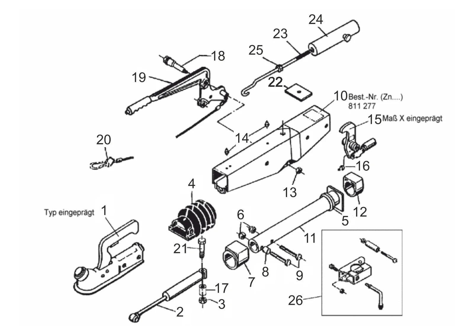 Plano de despiece para AL-KO ETI 811277 – Inercia dispositivo cuadrado 70 161s