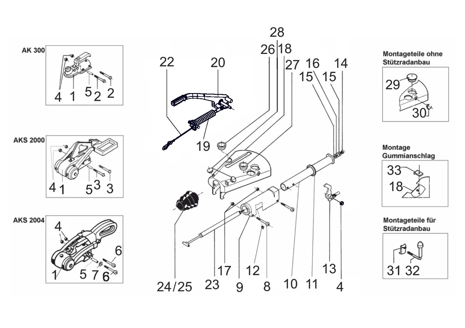 Exploded drawing for AL-KO ETI 811290 – Overrun device EURO 200V 1. generation