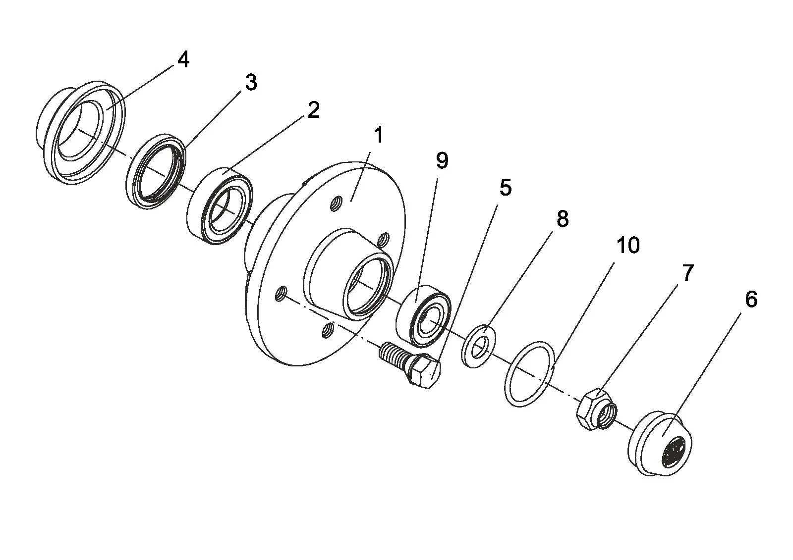 Plano de despiece para AL-KO ETI 811323 – Cubeta rueda carga 425 kg