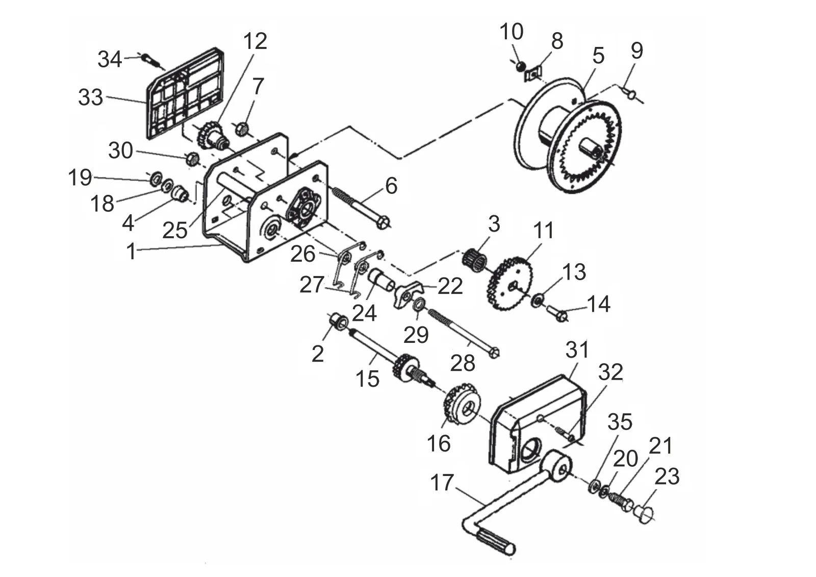 Plano de despiece para AL-KO ETI 811366 – Cabrestante tipo 901