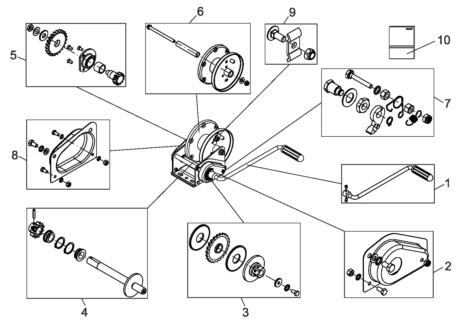 Plano de despiece para AL-KO ETI 811393 – Cabrestante tipo 900 compacto