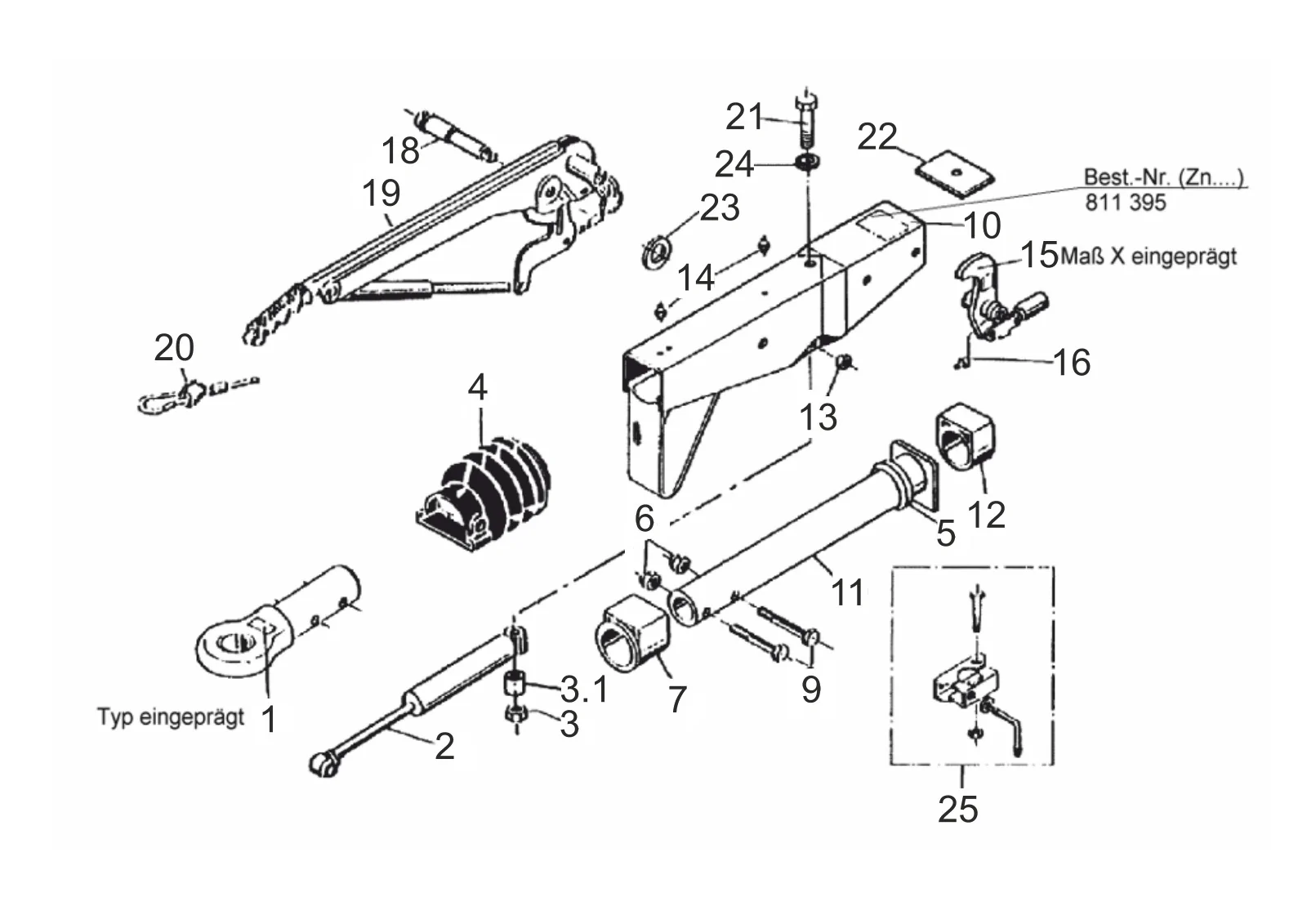 Plano de despiece para AL-KO ETI 811395 – Inercia dispositivo cuadrado 161s